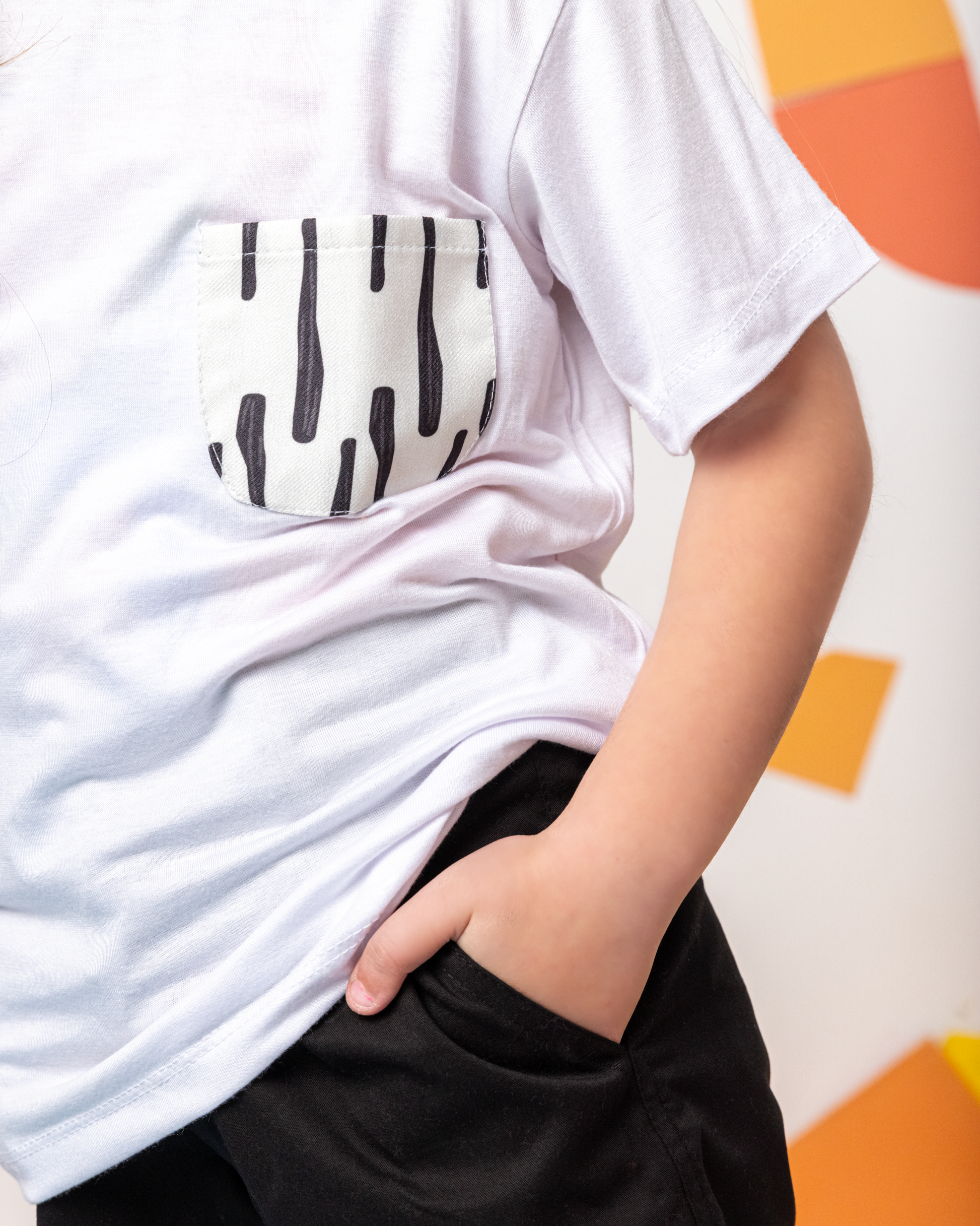 Cotton T-Shirt with Zebra Pocket