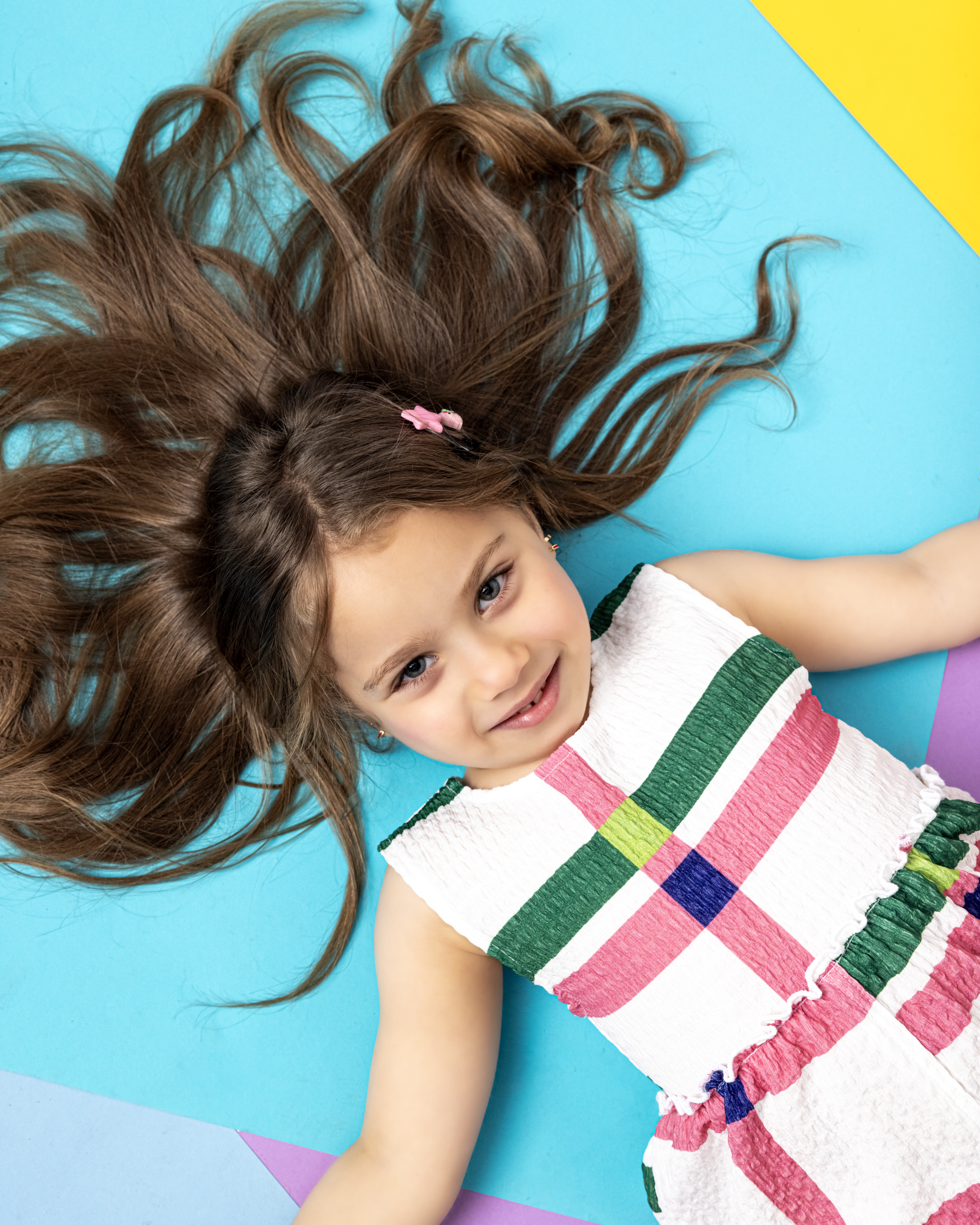 Lala Dress - Checkers White, Pink, Green