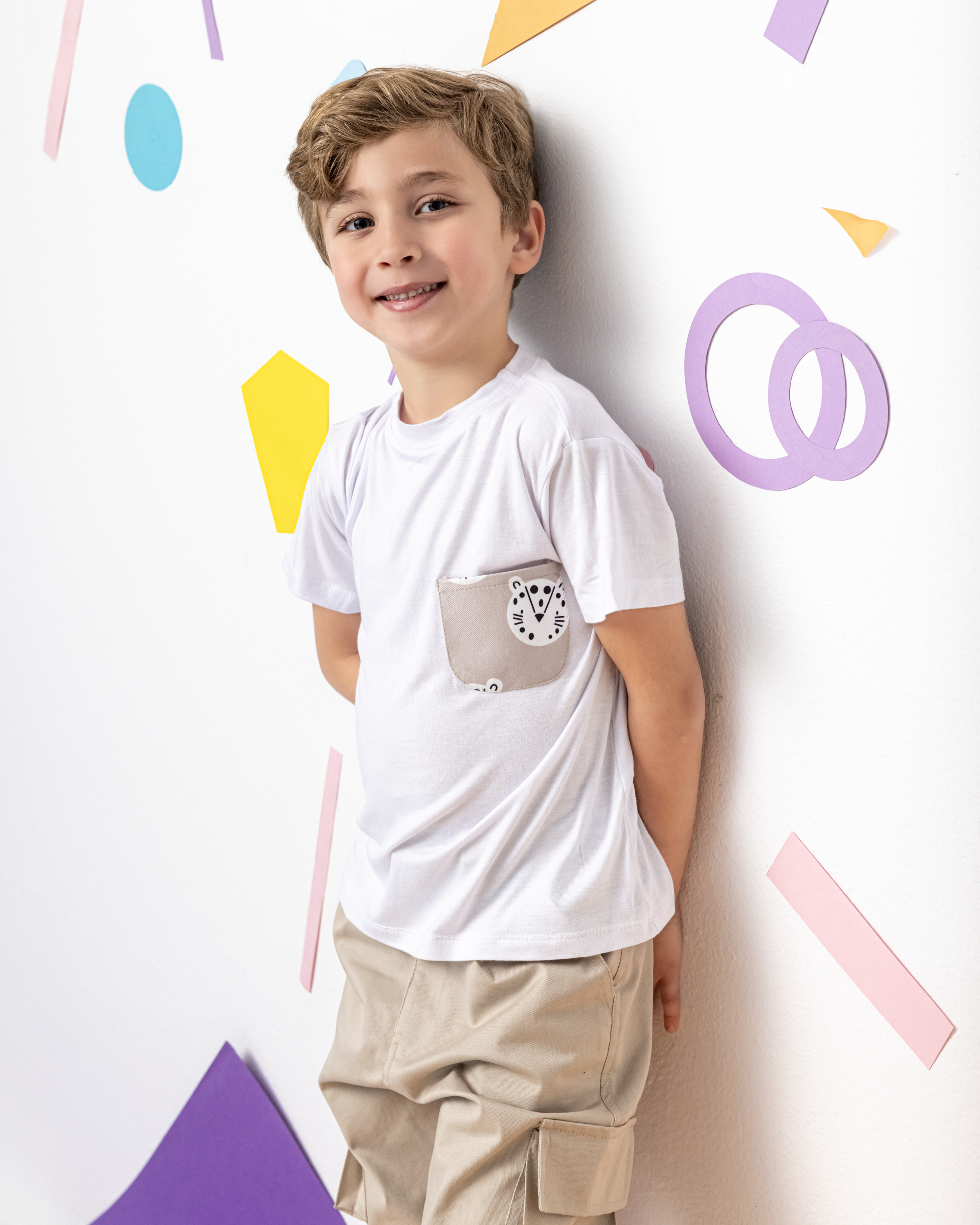 Cotton T-Shirt with Teddy Pocket