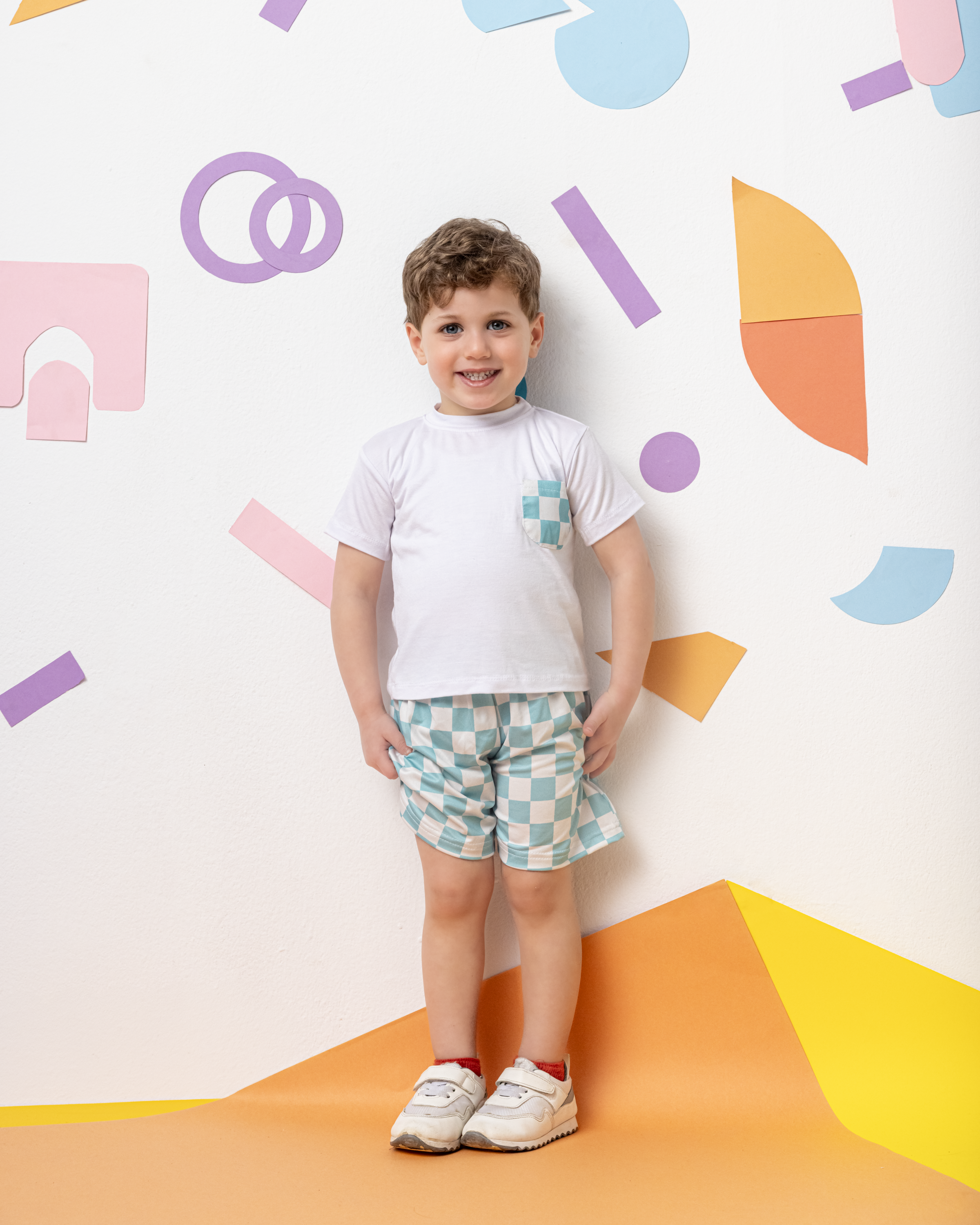 Blue x White Checkers Soft Shorts