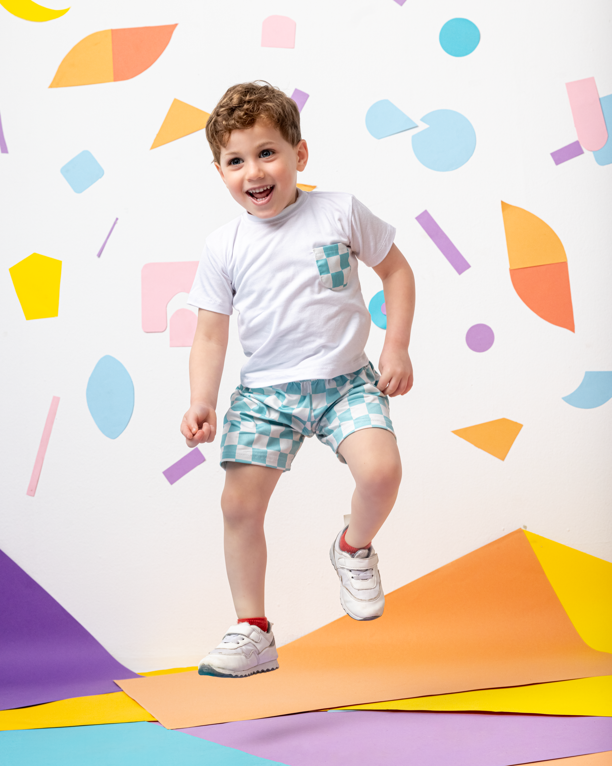 Blue x White Checkers Soft Shorts