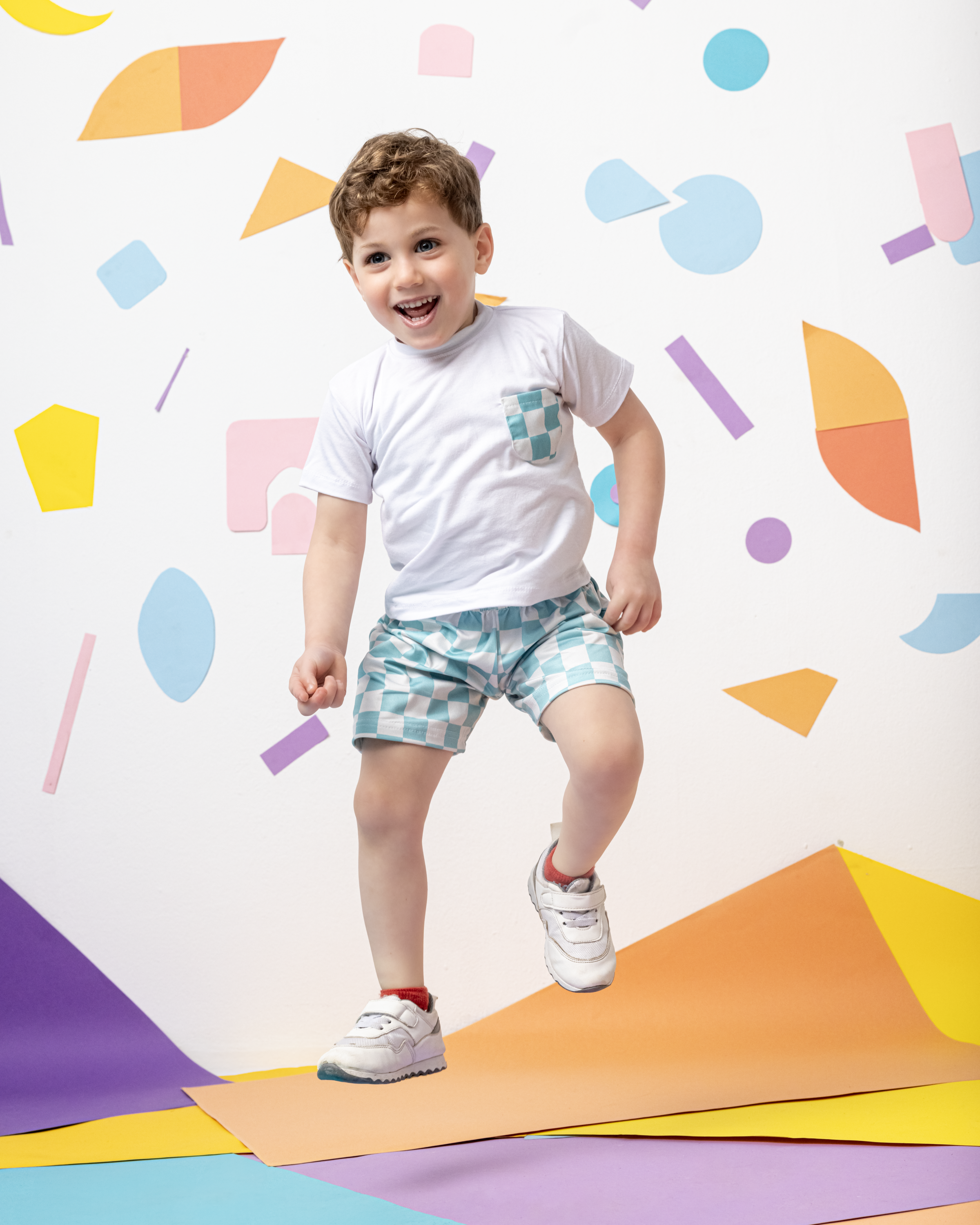 Blue x White Checkers Soft Shorts