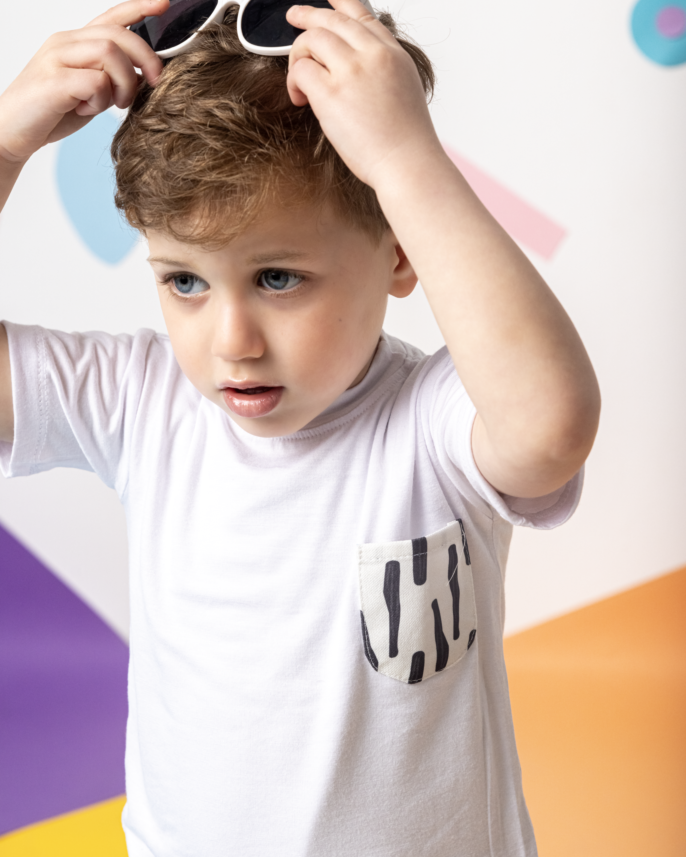 Cotton T-Shirt with Zebra Pocket