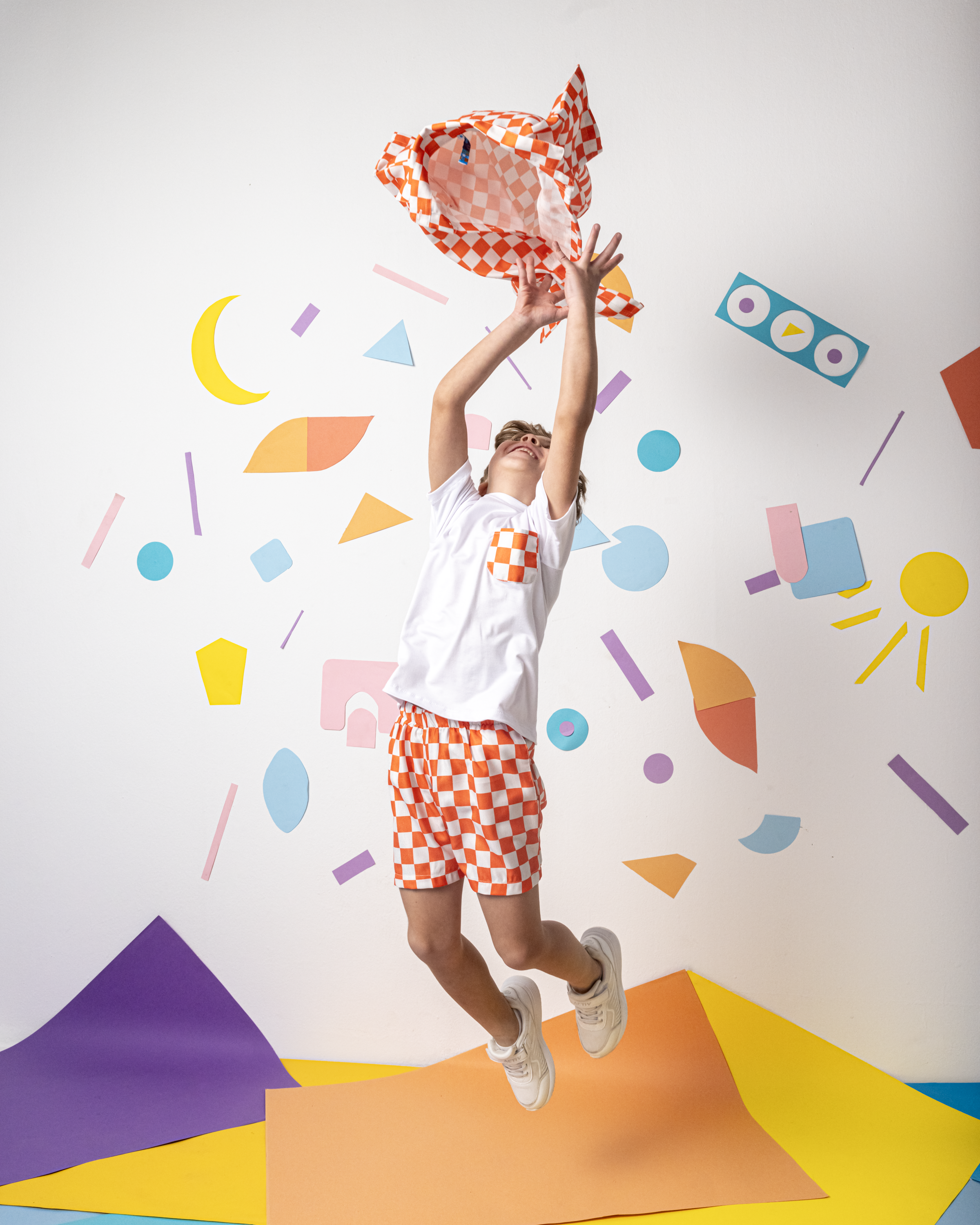 Orange x White Checkers Sets