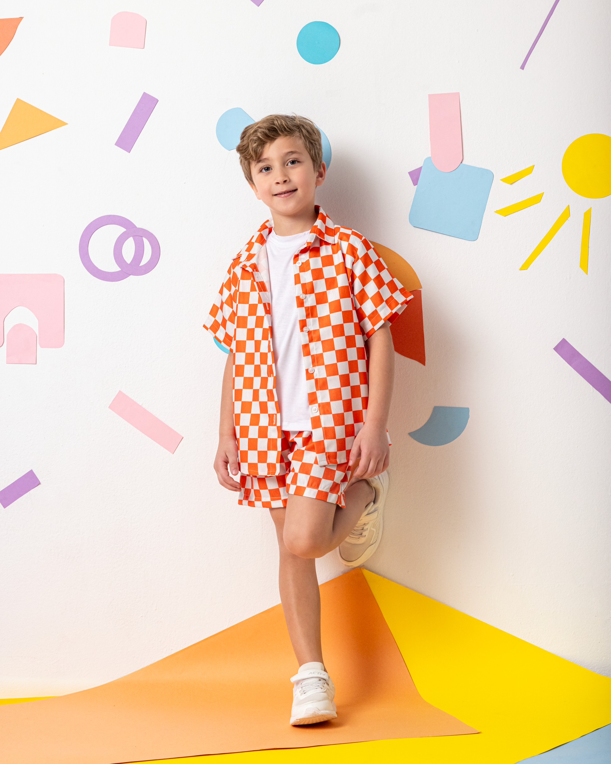 Orange x White Checkers Sets