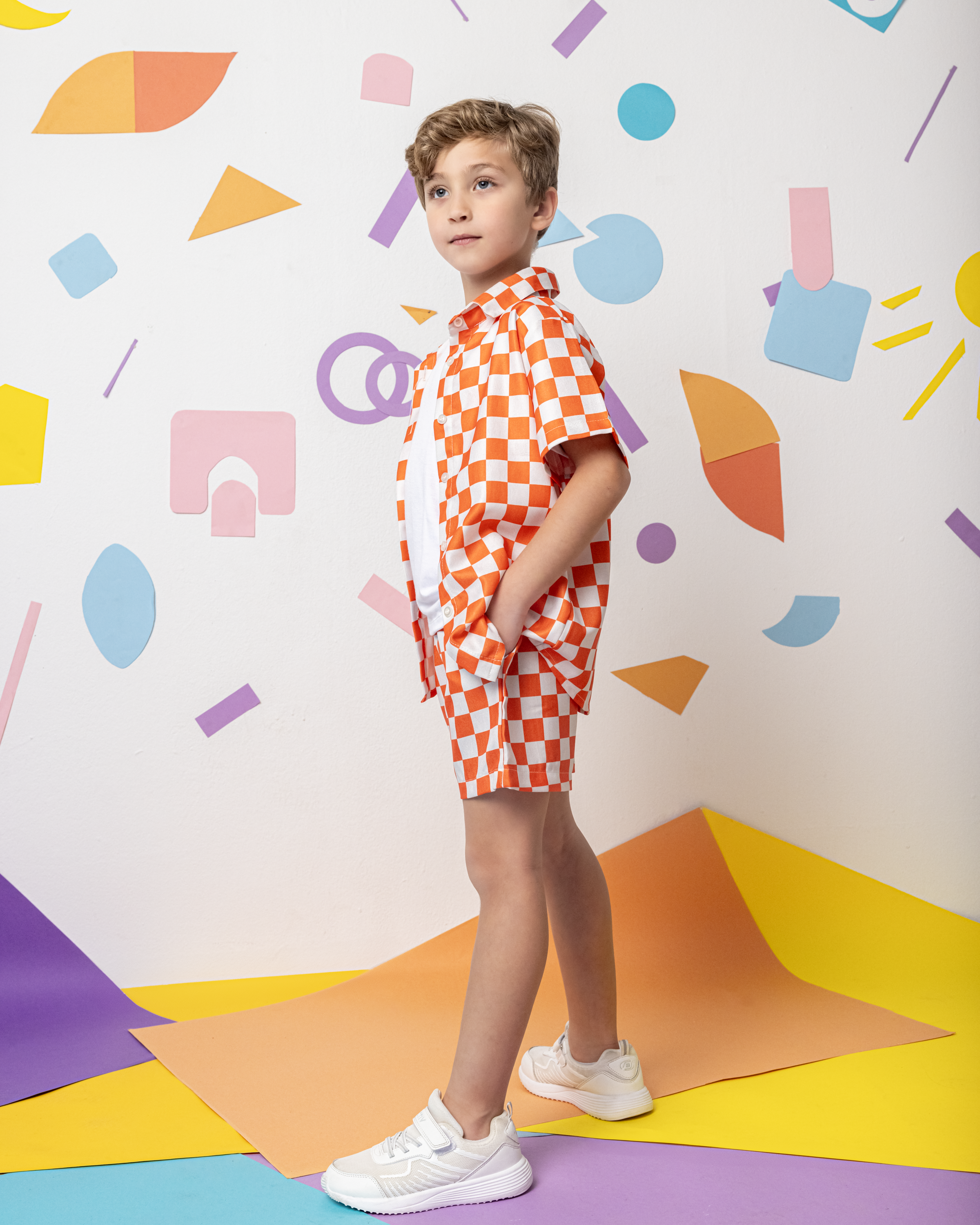 Orange x White Checkers Sets