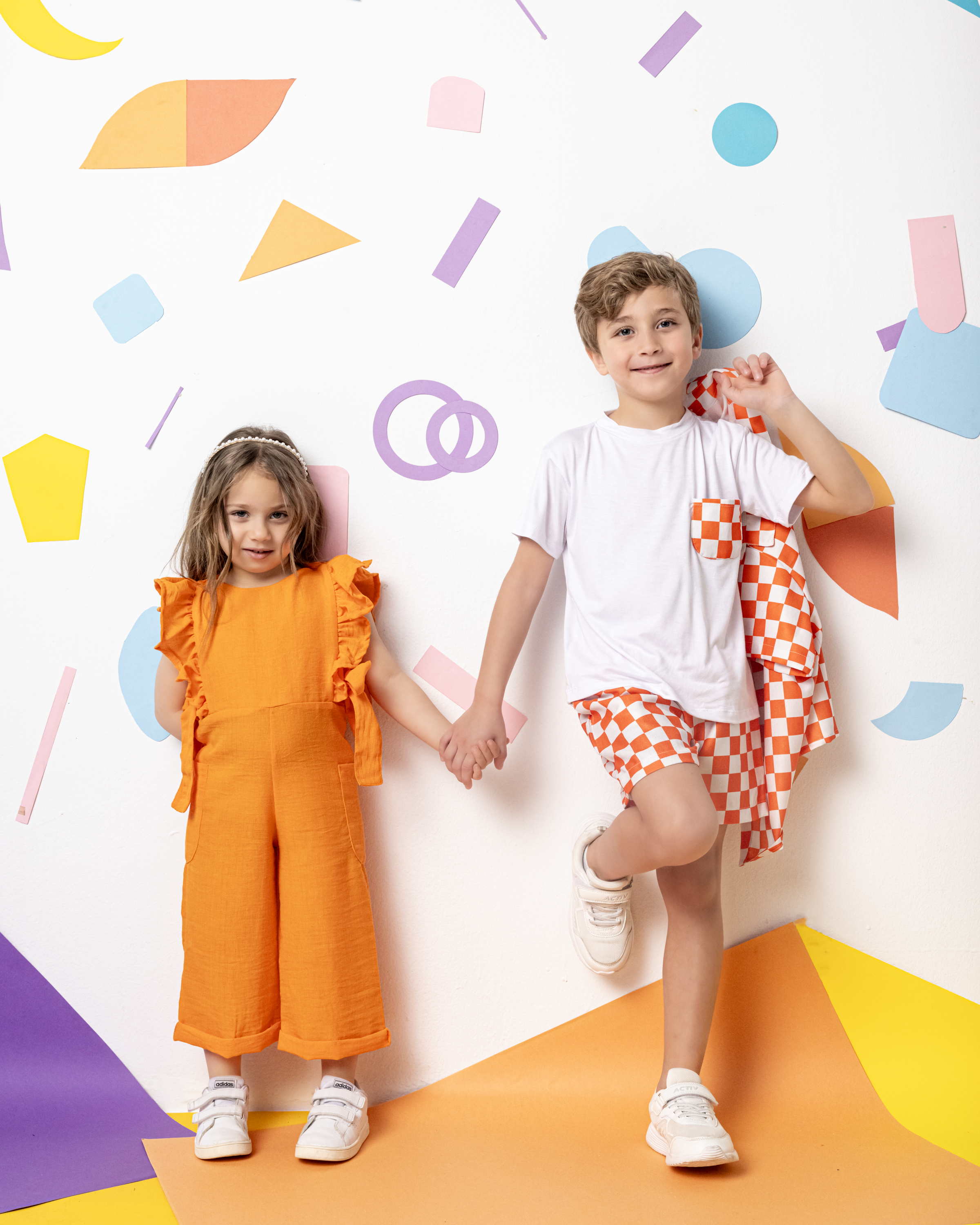 Orange x White Checkers Sets