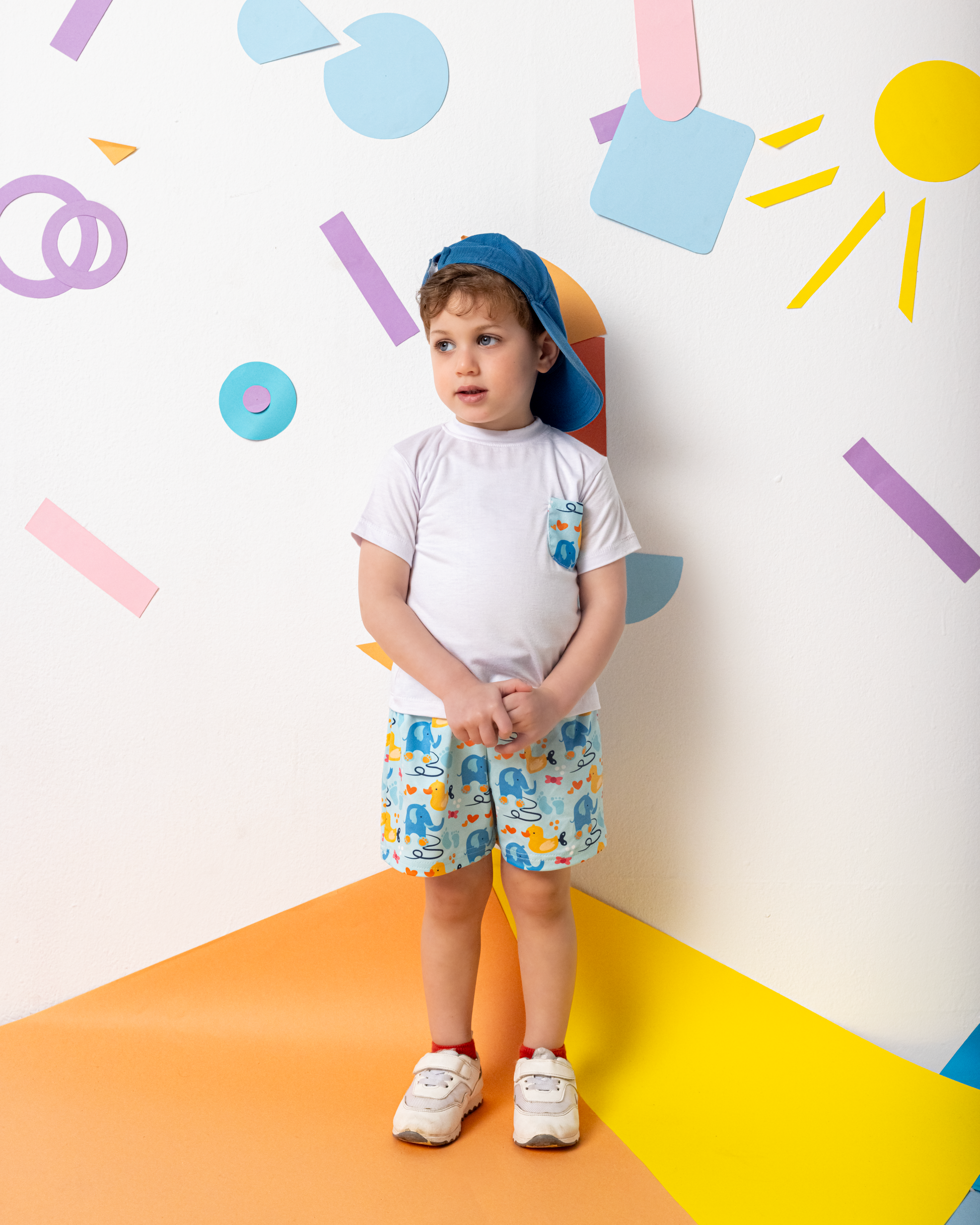 Elephants by the lake Soft Shorts