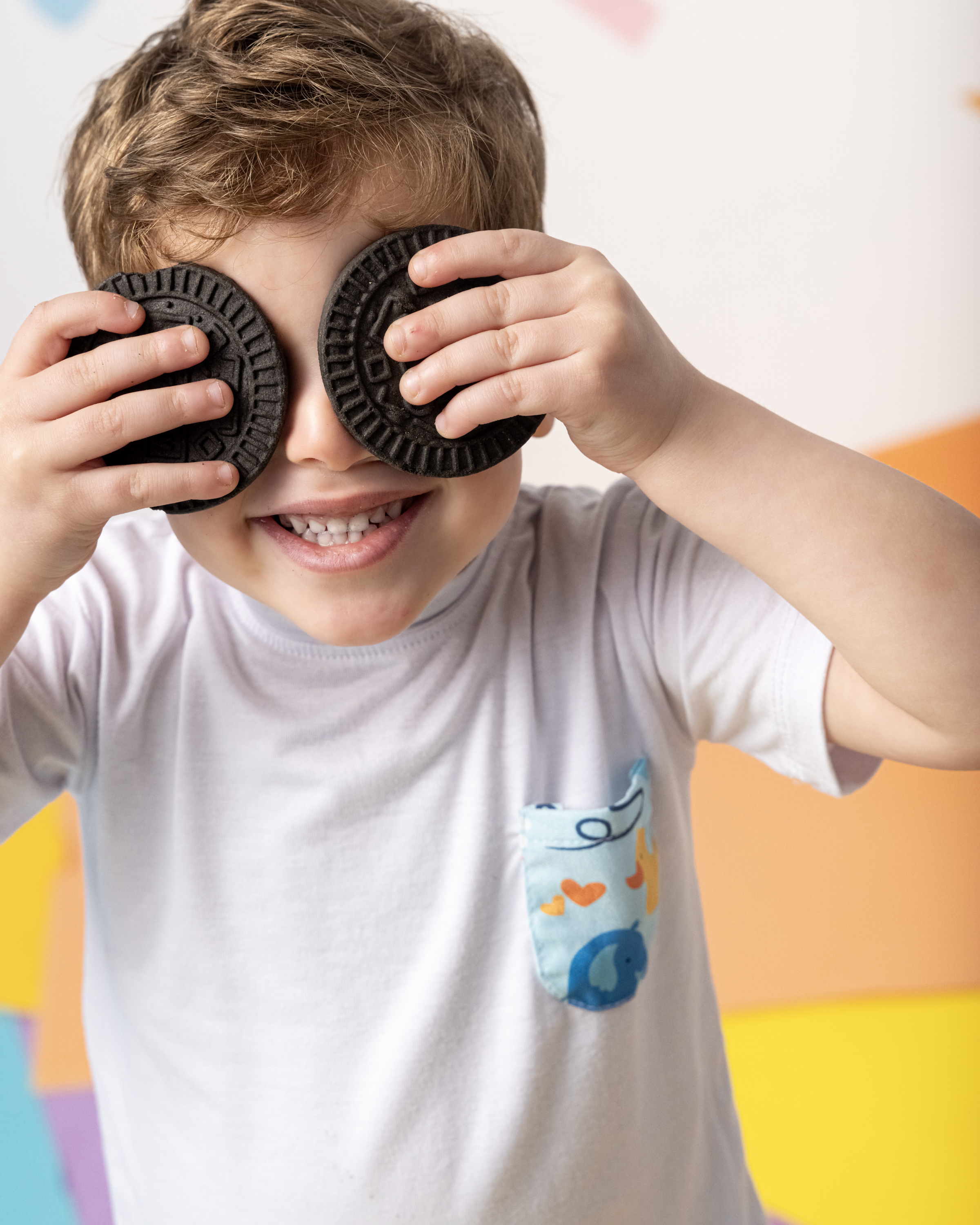 Cotton T-Shirt with Elephant & Duck Pockets