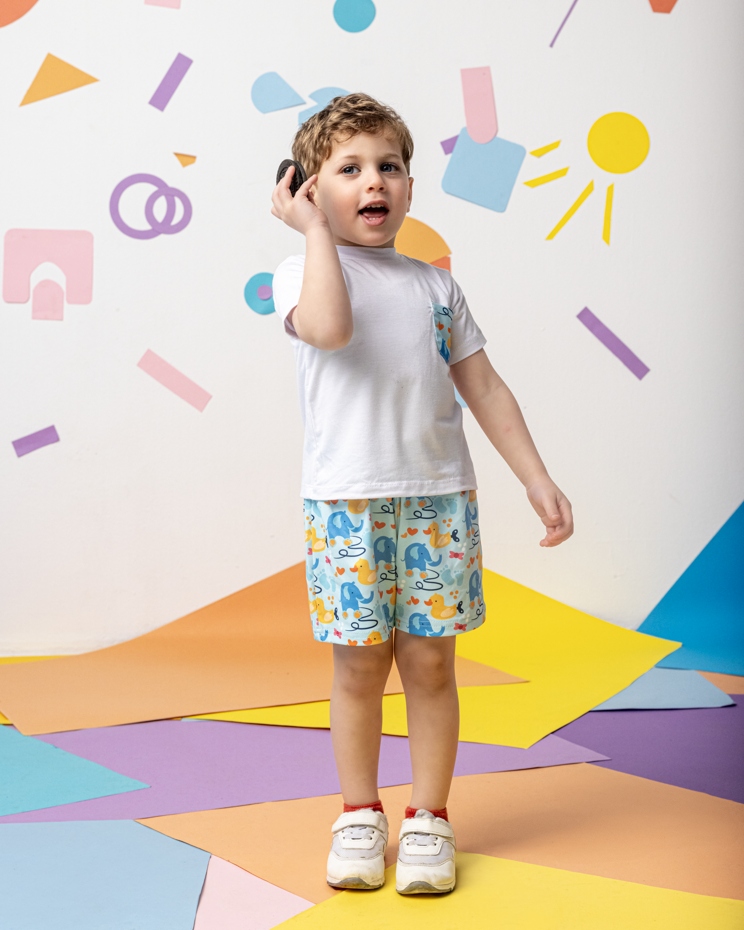 Elephants by the lake Soft Shorts