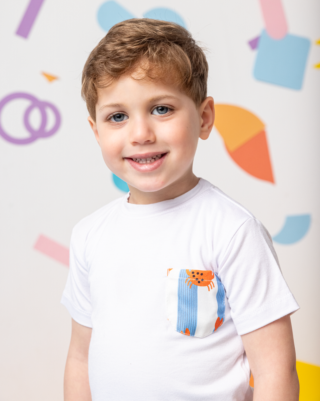 Cotton T-Shirt with Crab Pocket