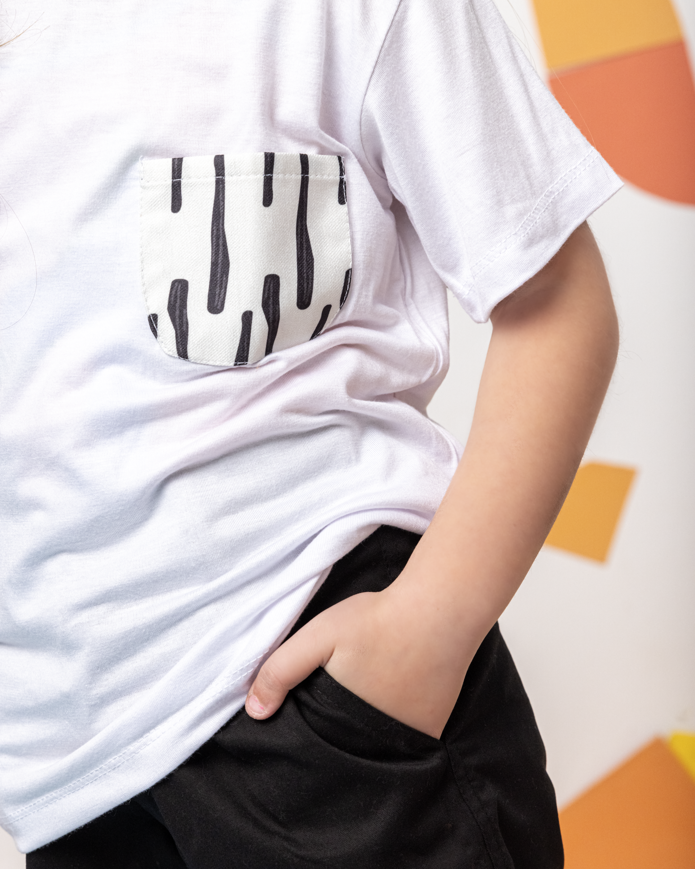 Cotton T-Shirt with Zebra Pocket