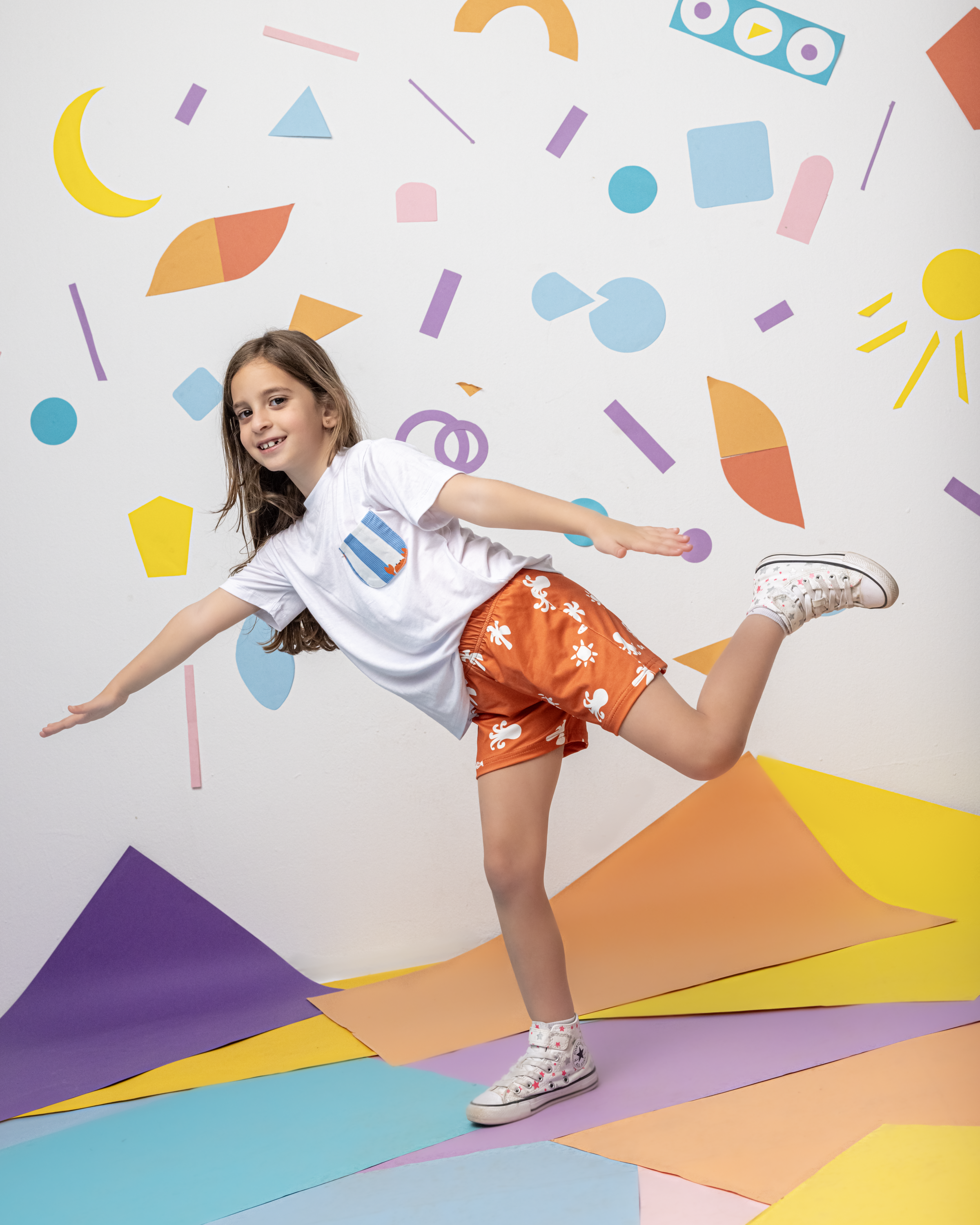 Creatures in an Orange Sea Soft Shorts