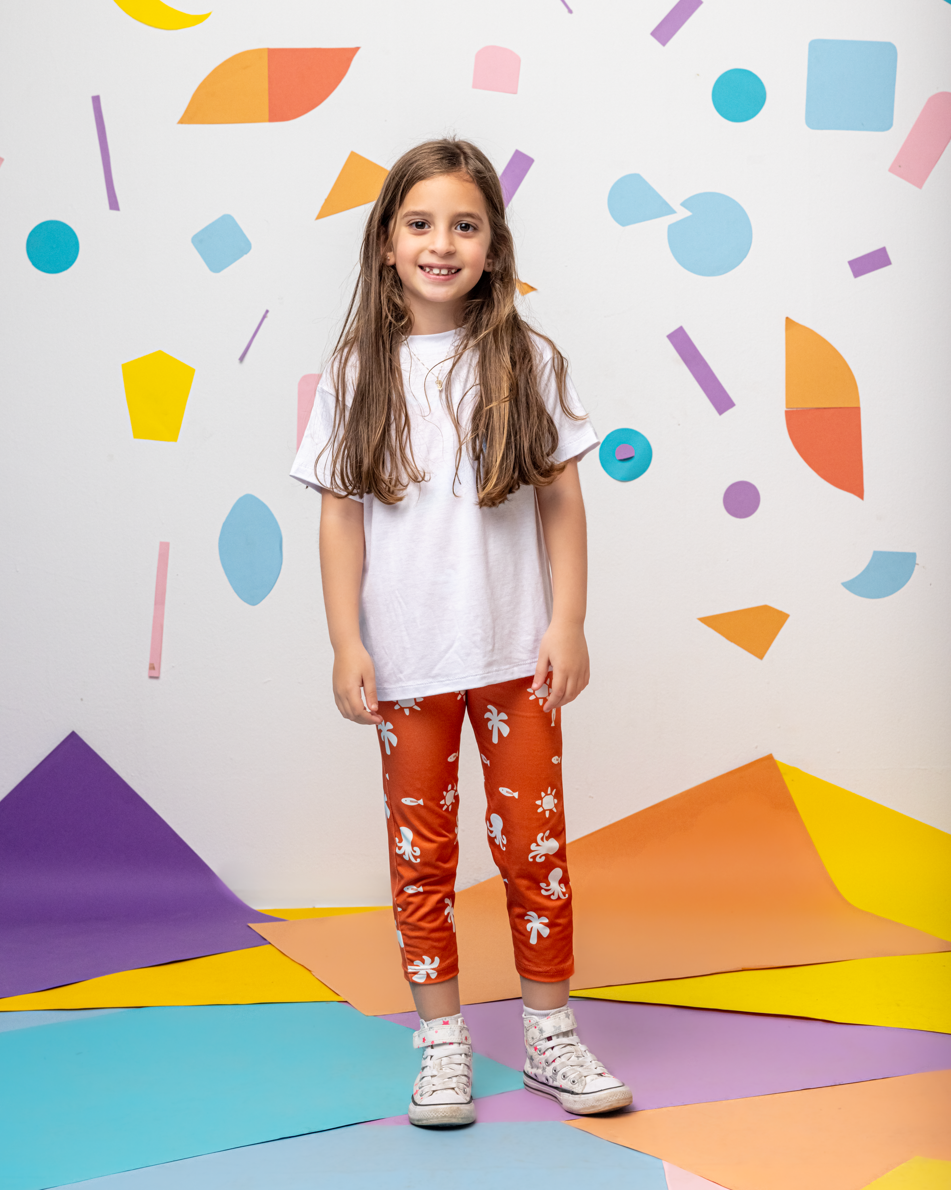 Creatures in an Orange Sea Leggings