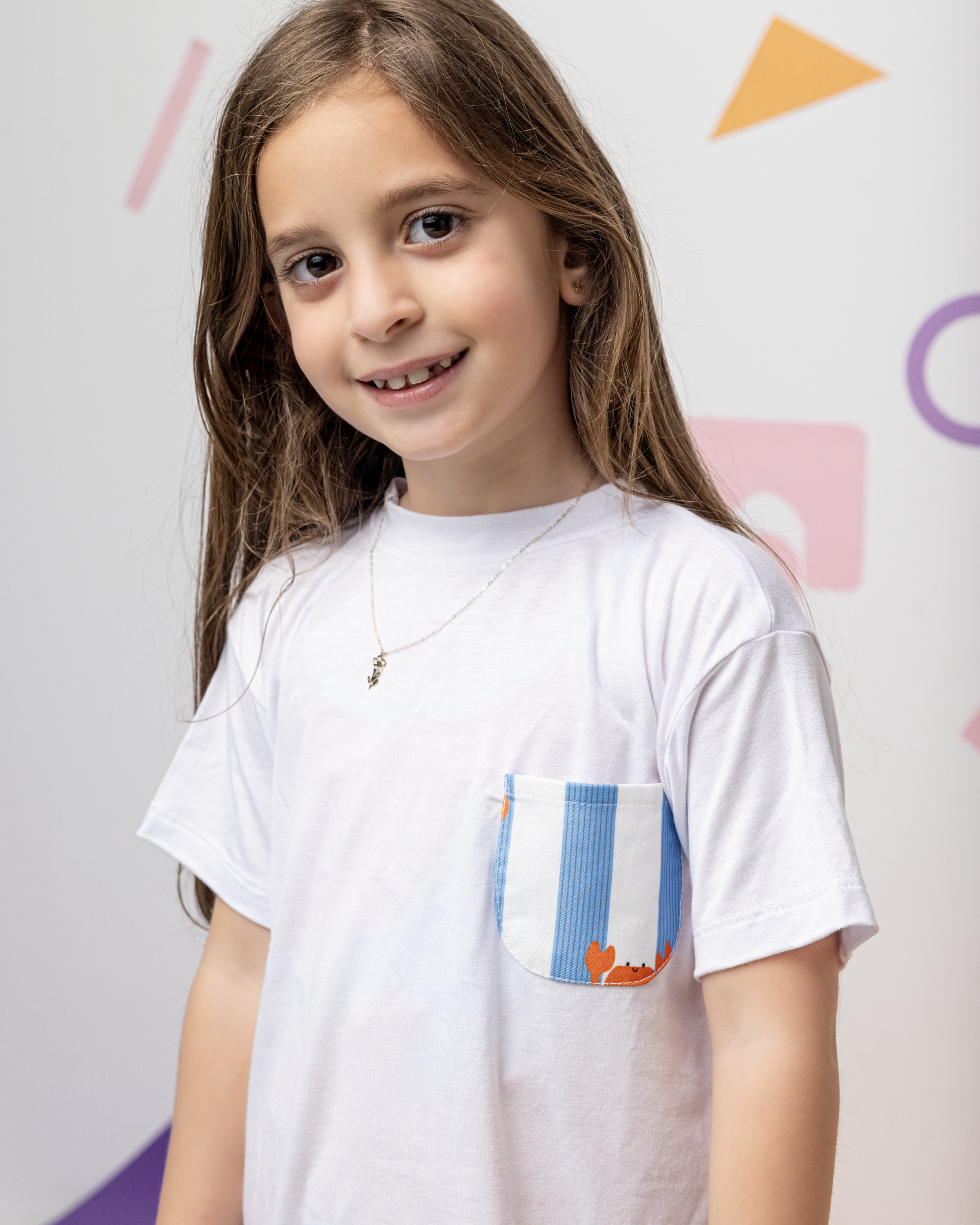 Cotton T-Shirt with Crab Pocket