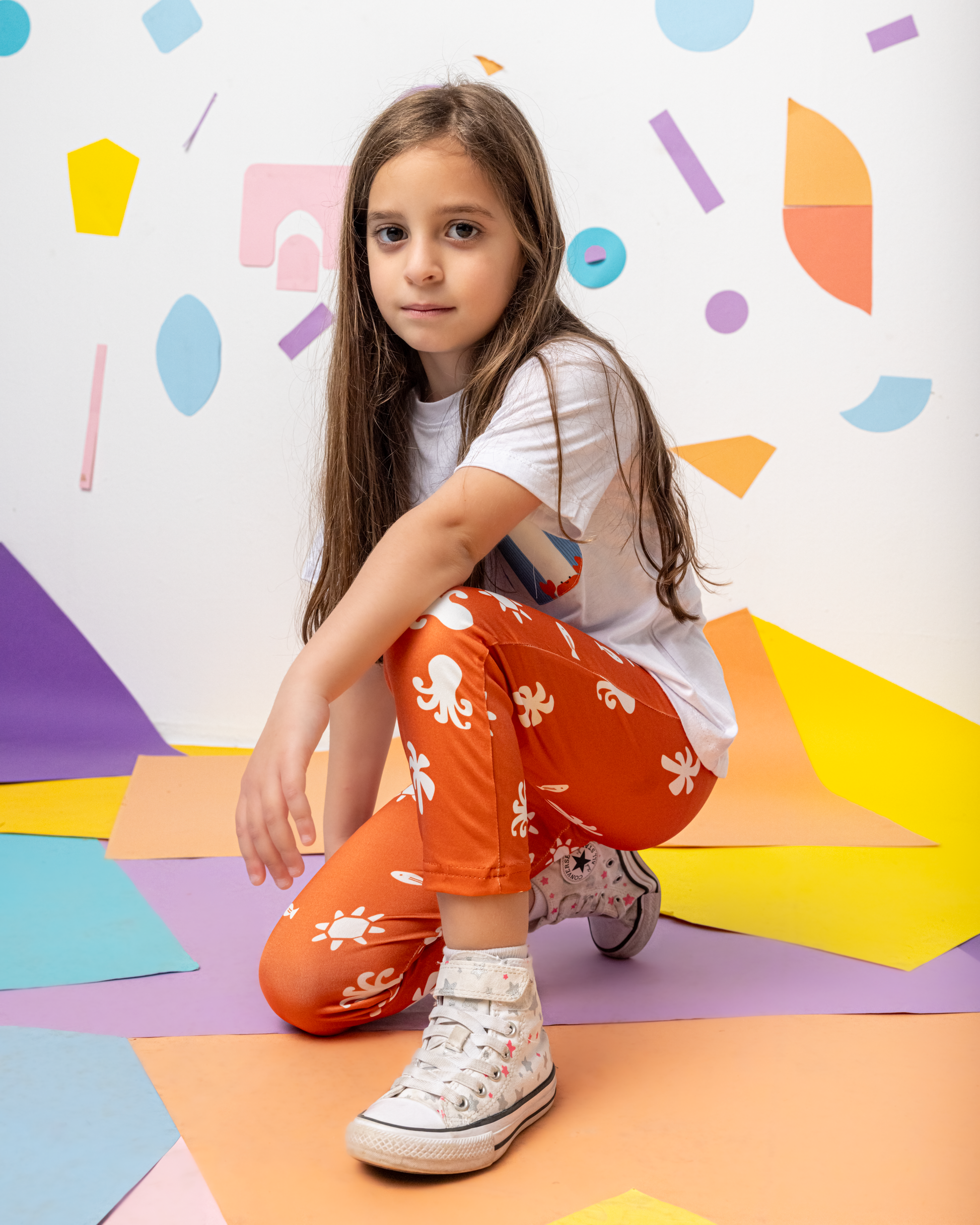 Creatures in an Orange Sea Leggings