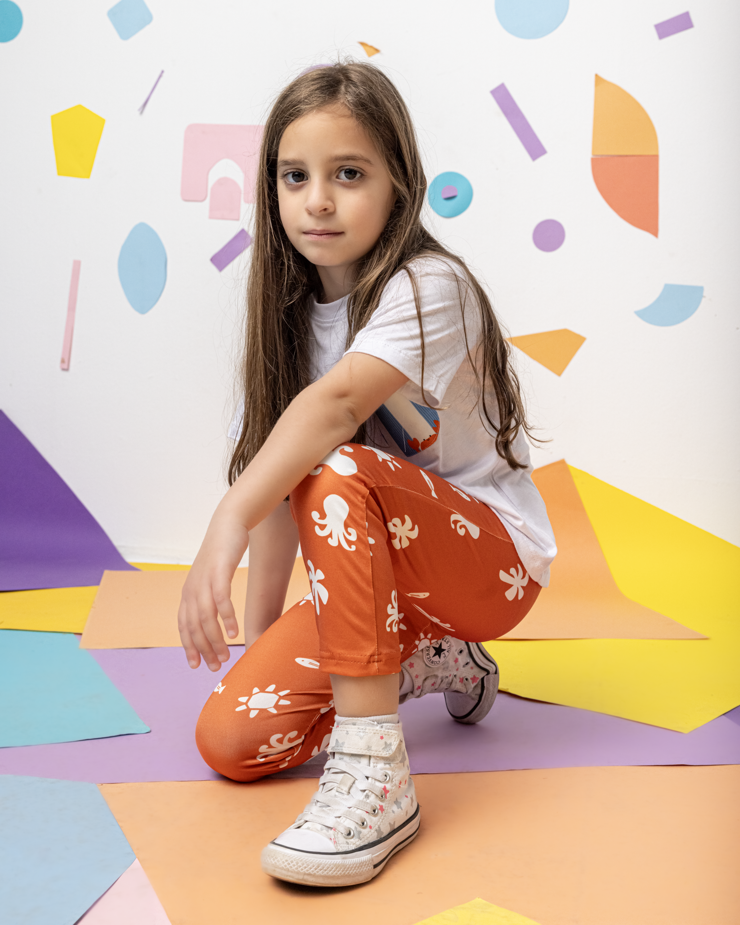 Creatures in an Orange Sea Leggings