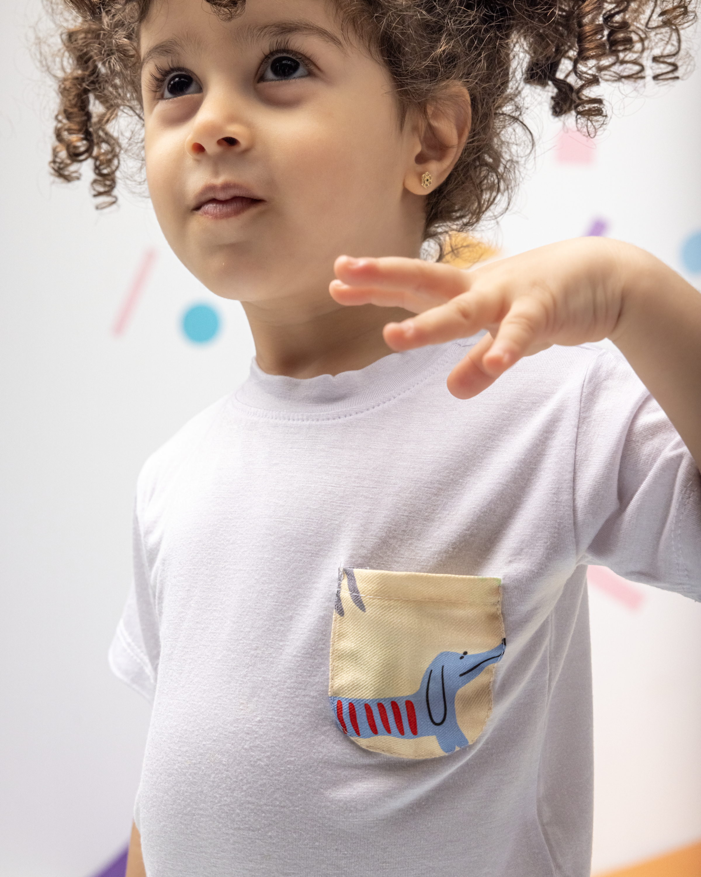 Cotton T-Shirt with Dogs Pocket