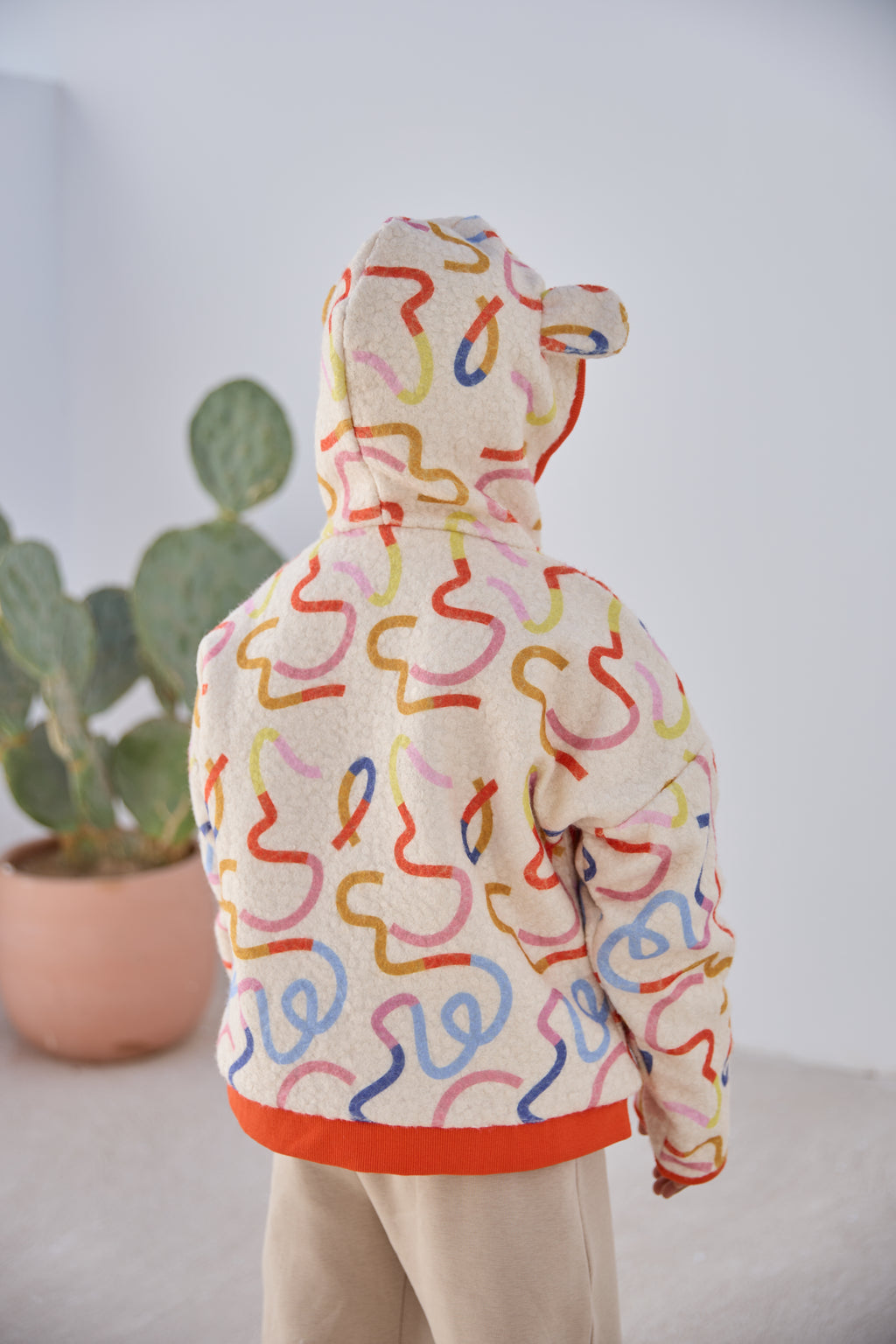 Squiggly Colourful Jacket with Hoodie