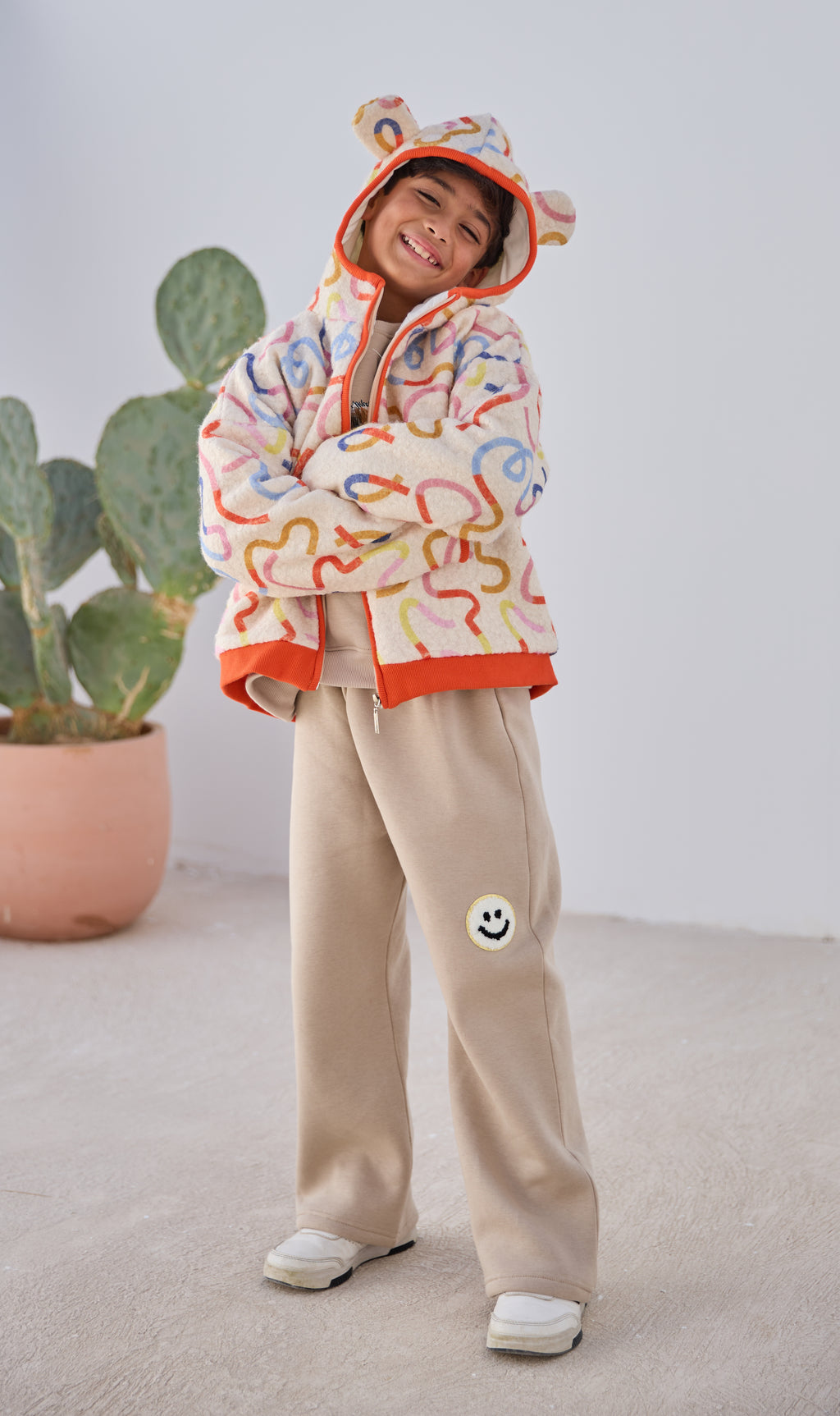 Squiggly Colourful Jacket with Hoodie