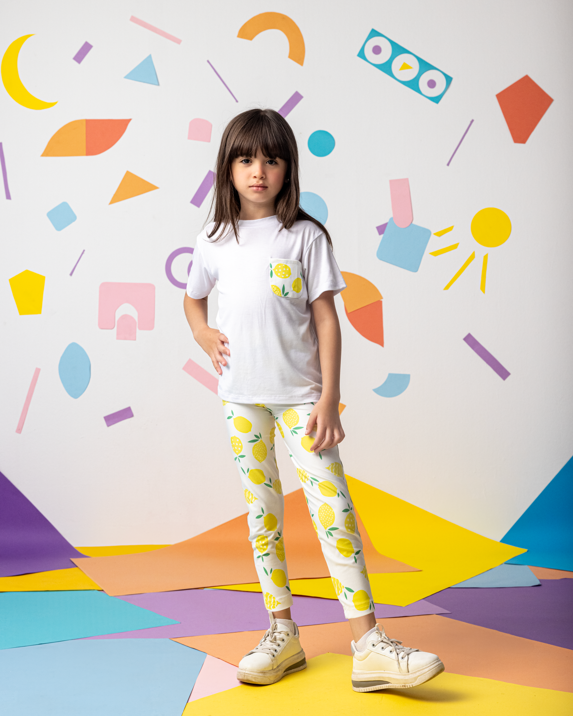Cotton T-Shirt with Lemons Pocket