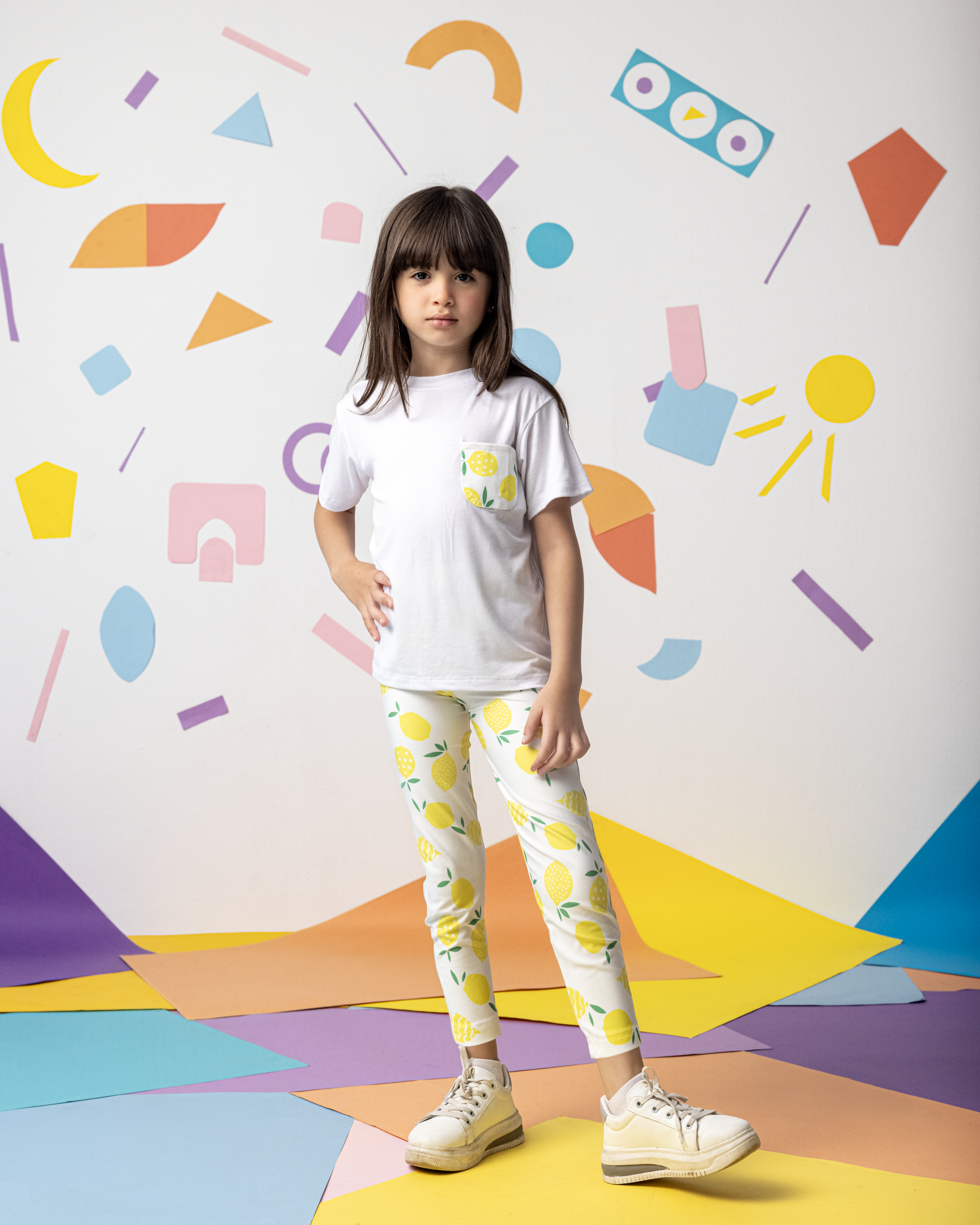 Cotton T-Shirt with Lemons Pocket