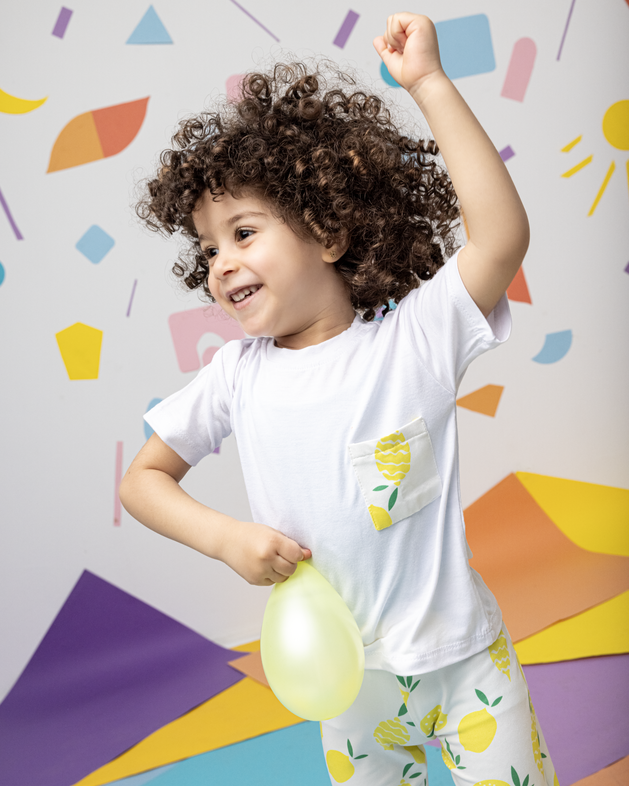 Cotton T-Shirt with Lemons Pocket